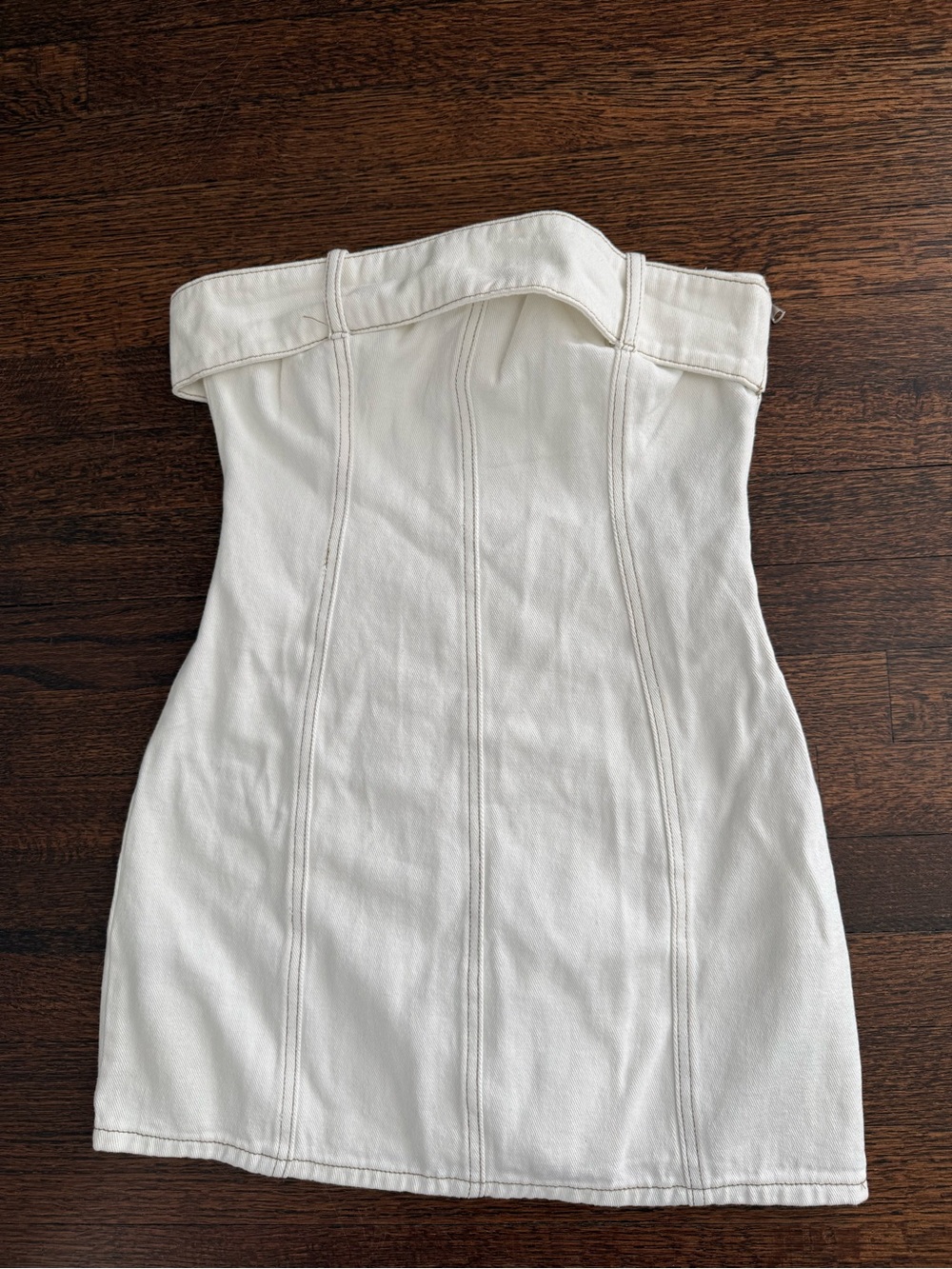 White Fox Boutique Strapless Off-White Mini Dress